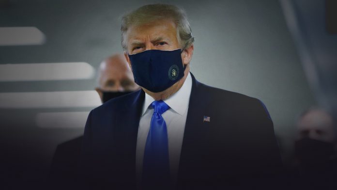 Trump, on Twitter, posted a pic of himself covering his face with the mask