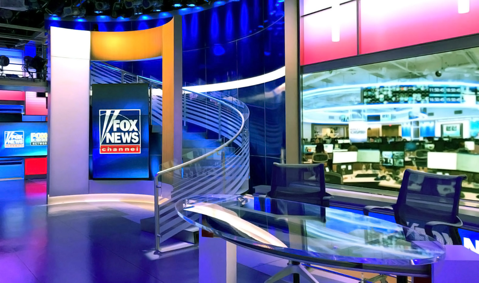 Fox News live broadcast studio